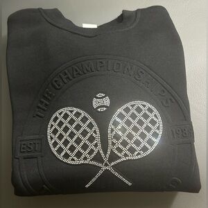 In Good State Black Rhinestone The Championship Tennis Legend Sweatshirt Size M